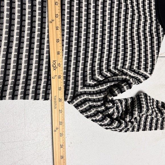 Misook Cardigan Jacket Women M Black White Grid Knit Long Sleeve Career Office - Picture 8 of 11
